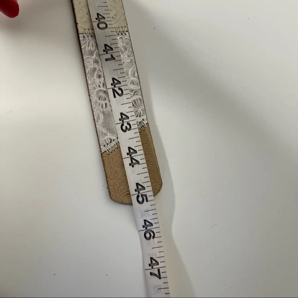 Fossil Embellished Leather Belt Grunge Boho